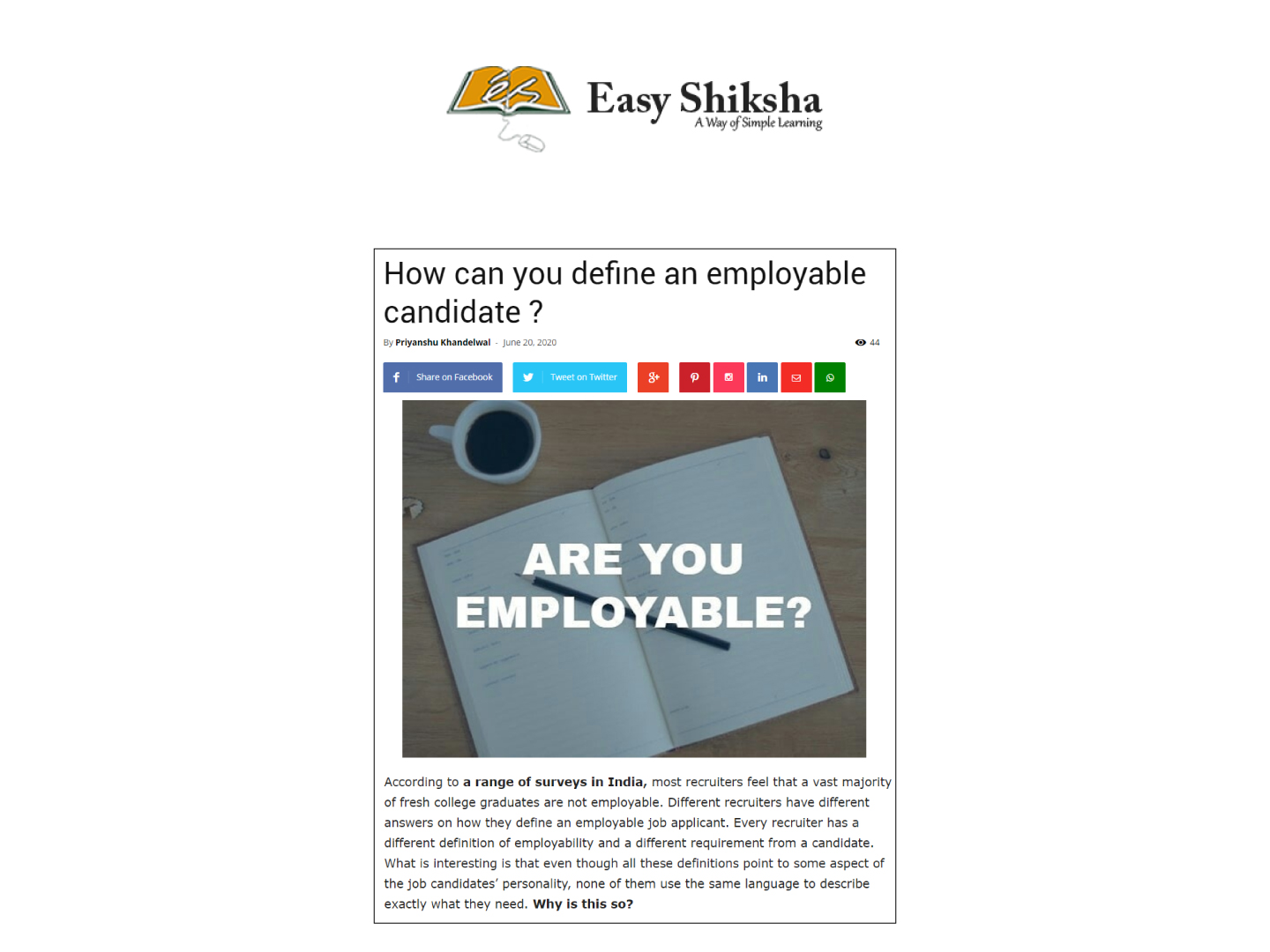 how can you define an employable candidate?