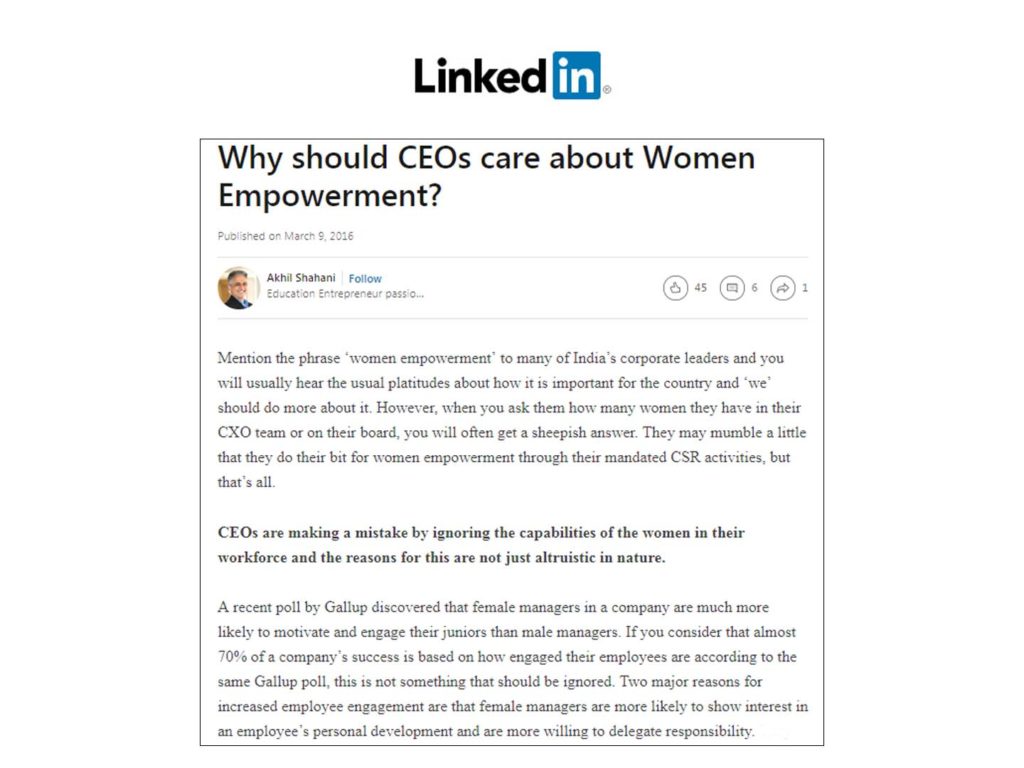 Why should CEOs care about Women Empowerment?