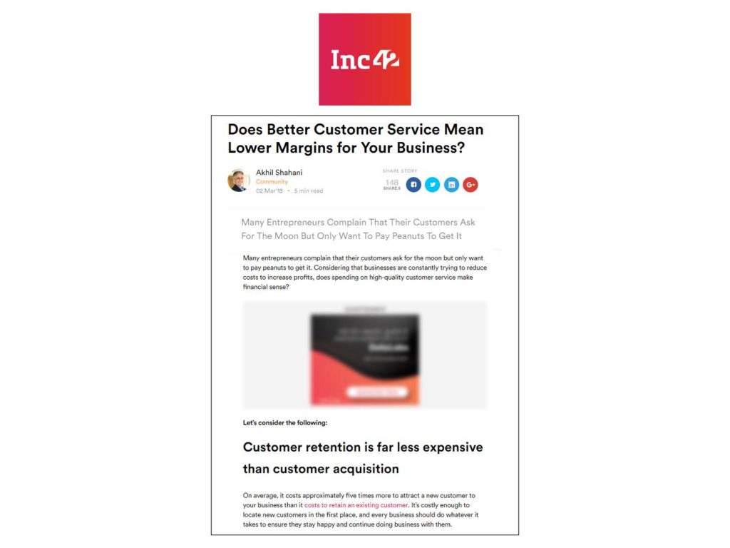 Does better customer service means lower margins for your business?