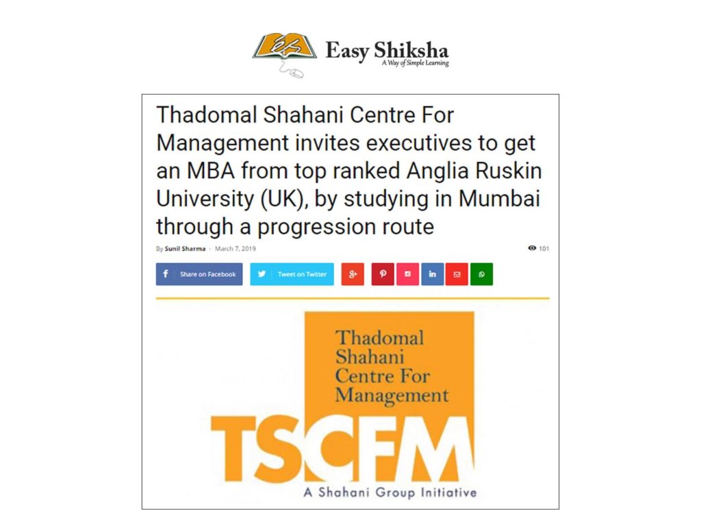 MBA for Executives from UK University at TSCFM