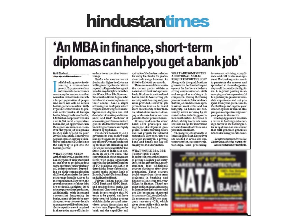 An MBA Finance, Short term Diplomas can help you get a bank job