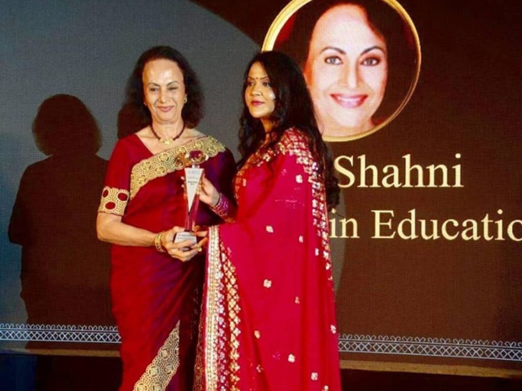 Our Chairperson Maya Shahani received an award for Excellence in Education