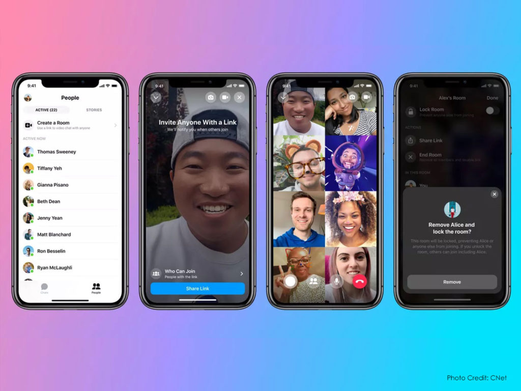 Facebook rooms new feature for group video calling