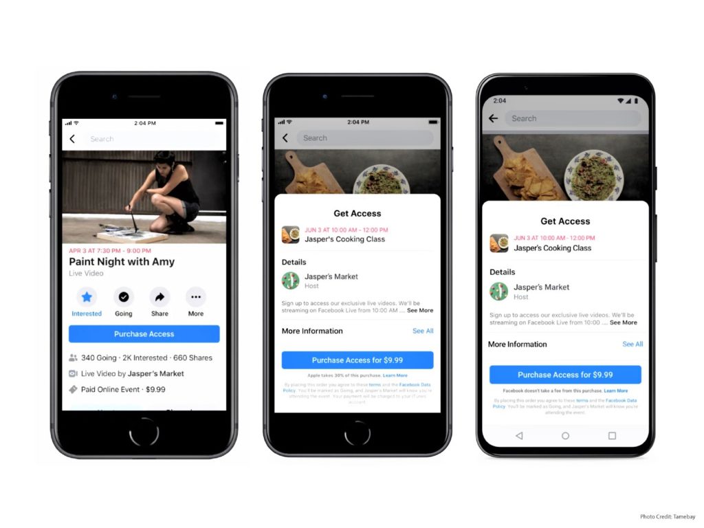 Facebook launches support for paid online events