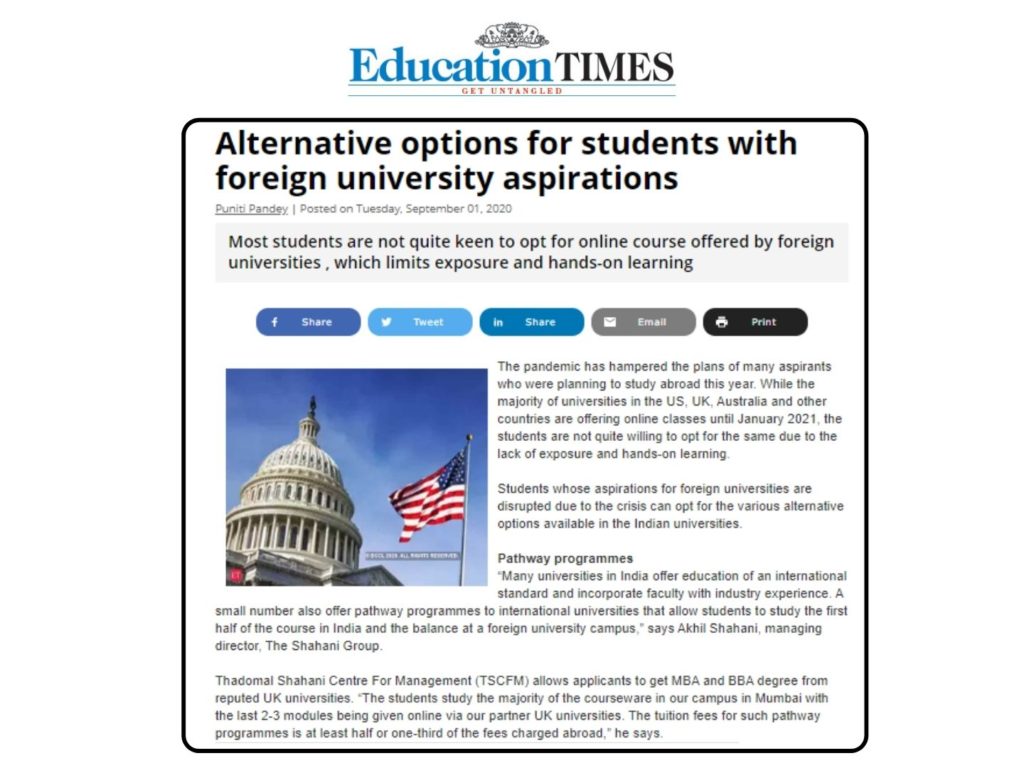 Alternative options for students with foreign university aspirations