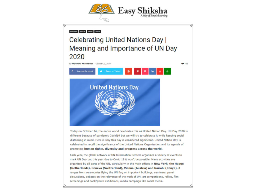 Celebrating United Nations Day | Meaning and Importance of UN Day 2020