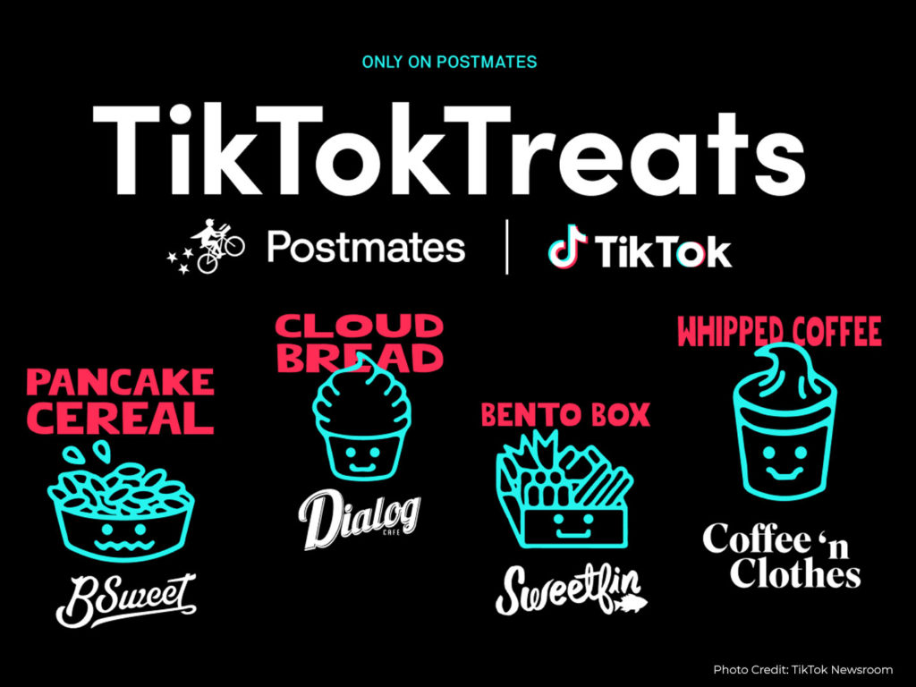 Postmates partnered TikTok to deliver food based on viral trends