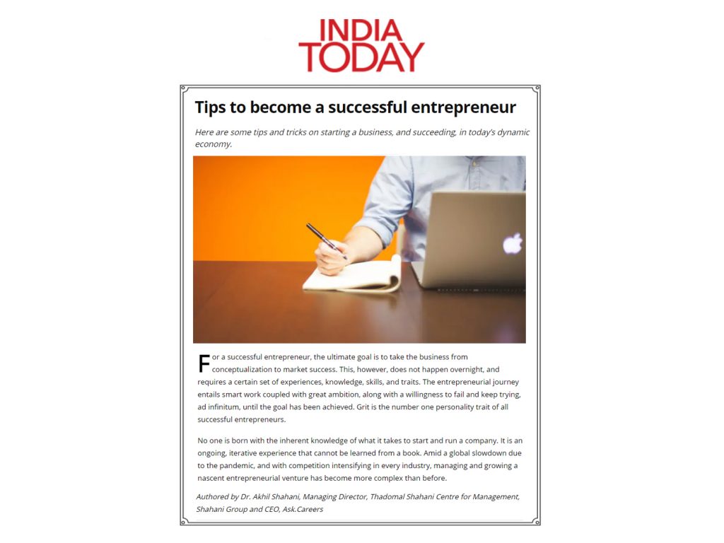 Tips to become Successful Entrepreneur by Dr.Akhil Shahani
