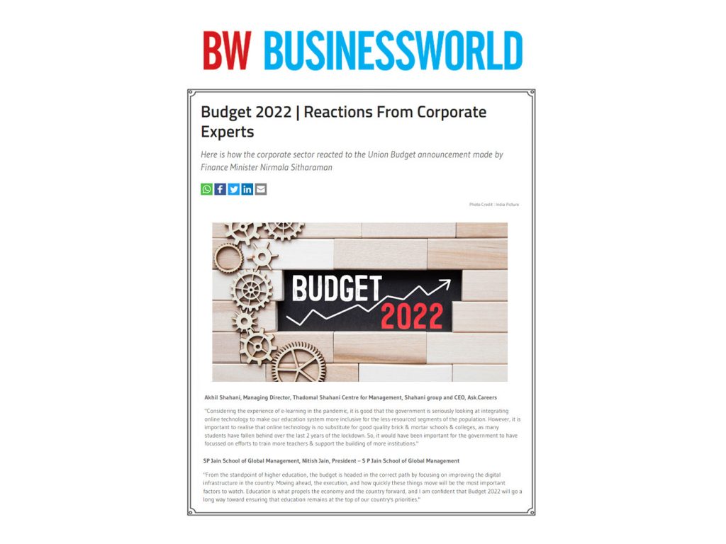 Budget 2022 | Reactions From Corporate Experts