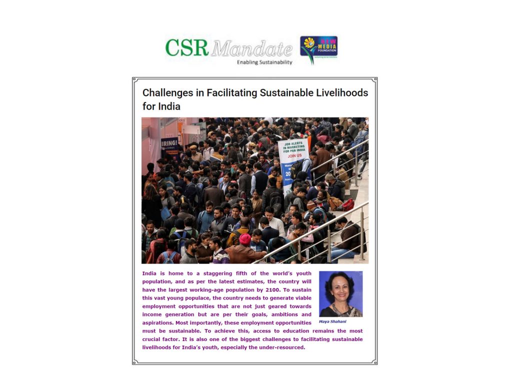 Challenges in Facilitating Sustainable Livelihoods for India