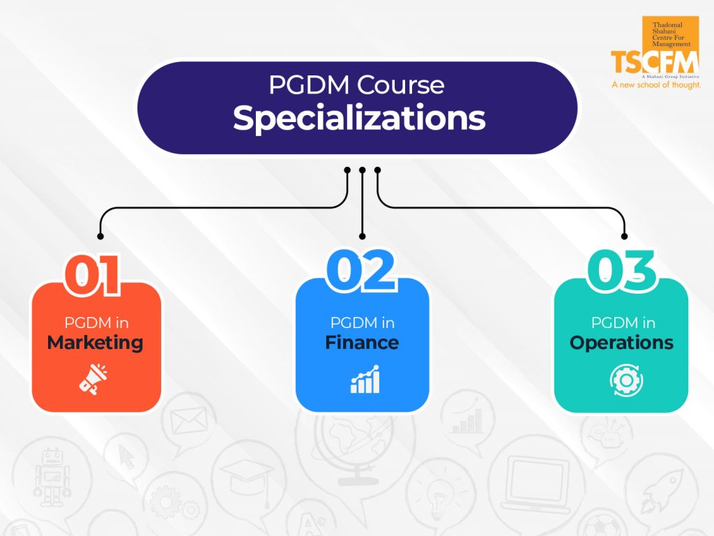 What are PGDM Course Specializations offered by TSCFM?