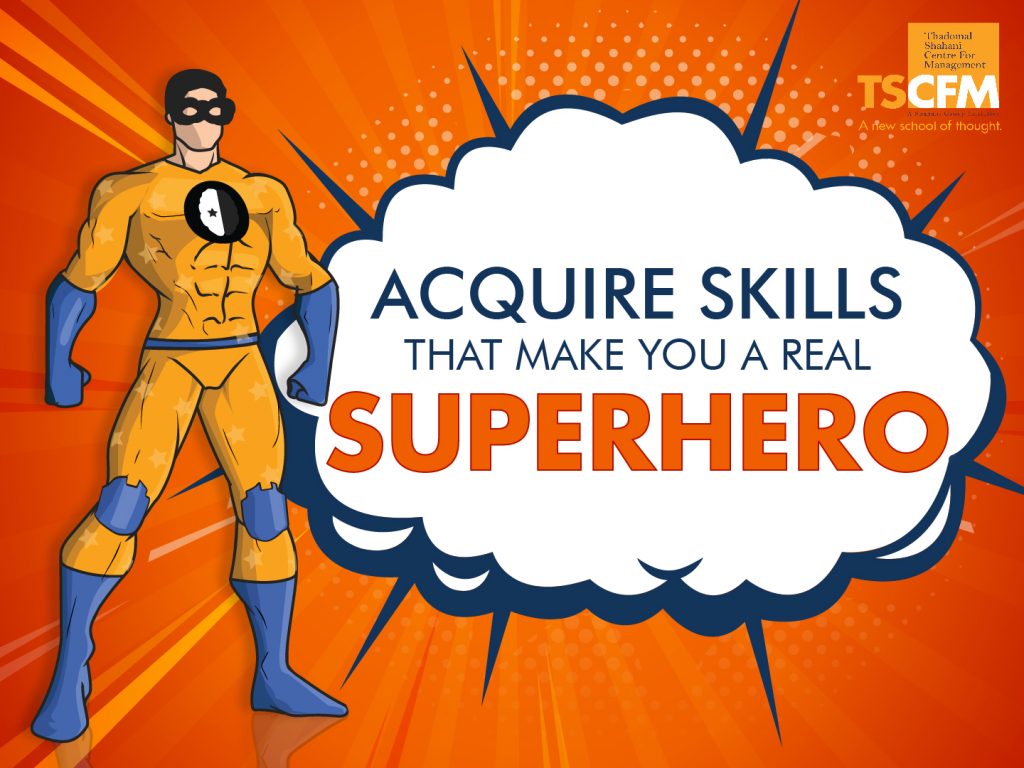 How does an MBA help you acquire essential superhero skills?
