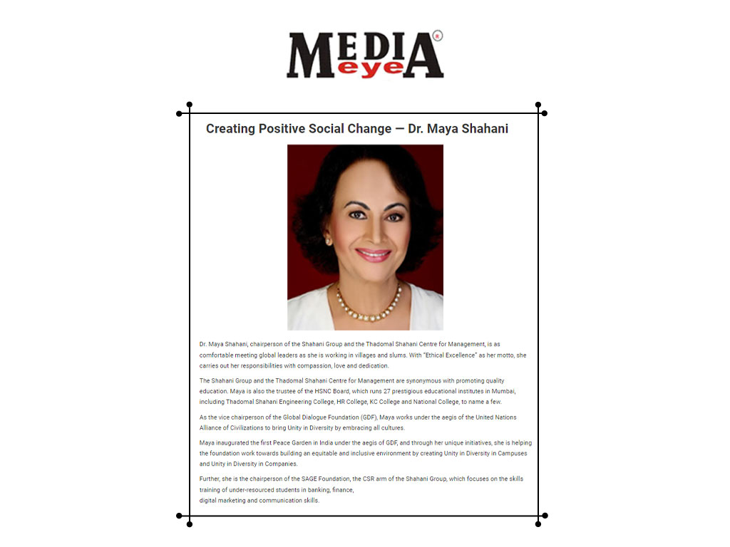Creating Positive Social Change - Dr. Maya Shahani