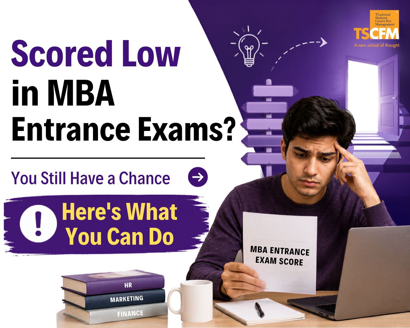 how to pursue an MBA with low entrance exam scores